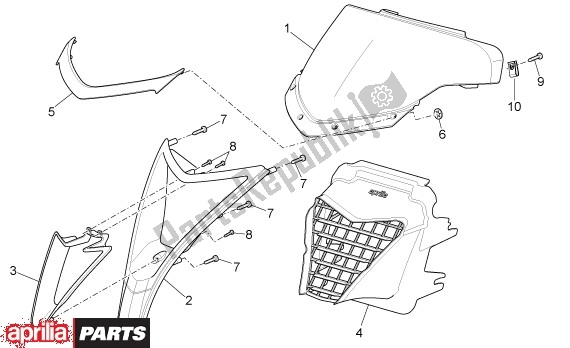 All parts for the Frontopbouw of the Aprilia SR R Factory 556 50 2004 - 2007