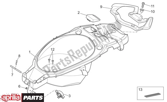 Alle Teile für das Helmbak des Aprilia SR R Factory 556 50 2004 - 2007