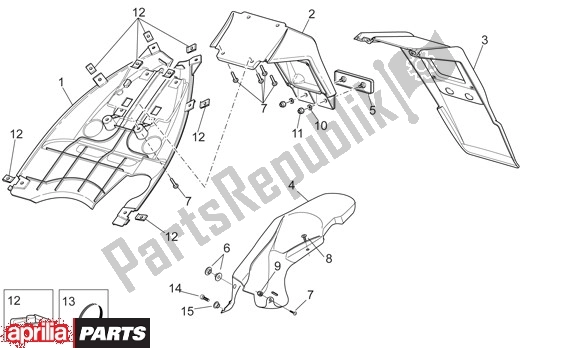 Alle Teile für das Kentekenplaat Houder des Aprilia SR R Factory 556 50 2004 - 2007