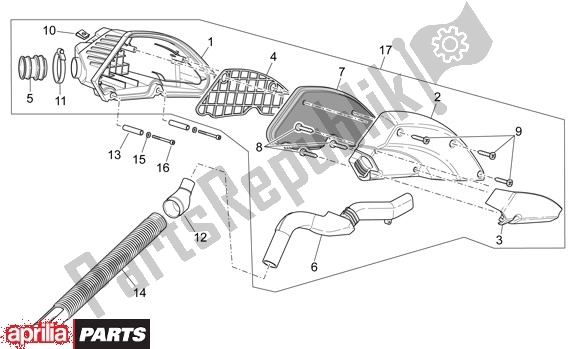 All parts for the Air Cleaner of the Aprilia SR R Factory 556 50 2004 - 2007