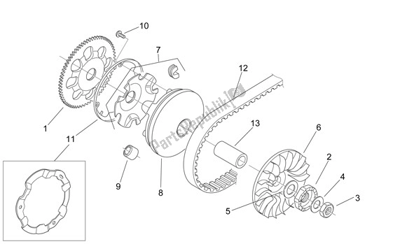 Toutes les pièces pour le Primaire Poelie du Aprilia SR R Factory 556 50 2004 - 2007