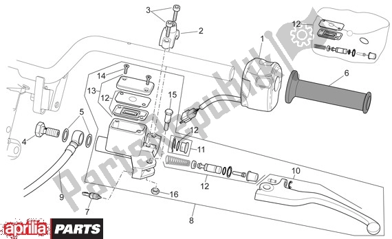 Alle Teile für das Schakelingen Links des Aprilia SR R Factory 556 50 2004 - 2007