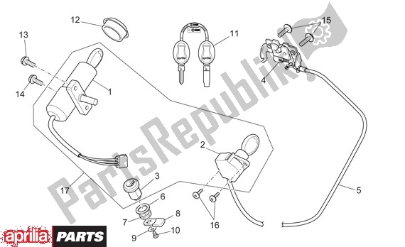 Wszystkie części do Zestaw Gniazd Aprilia SR R Factory 556 50 2004 - 2007