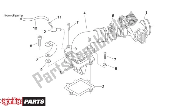 All parts for the Smoorklephuis of the Aprilia SR R Factory 556 50 2004 - 2007