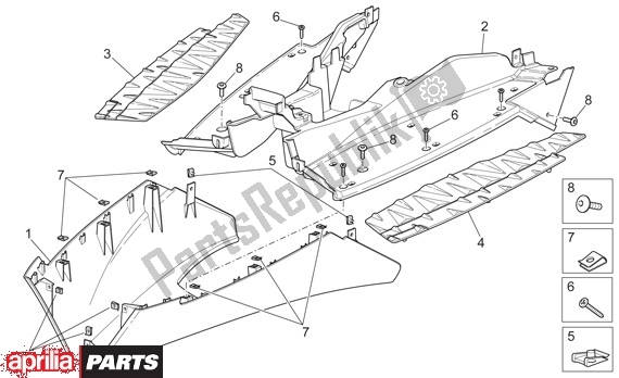 Alle onderdelen voor de Spoiler van de Aprilia SR R Factory 556 50 2004 - 2007