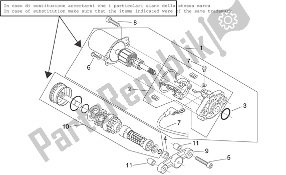 Alle Teile für das Anlasser des Aprilia SR R Factory 556 50 2004 - 2007