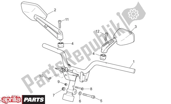 All parts for the Handlebar of the Aprilia SR R Factory 556 50 2004 - 2007