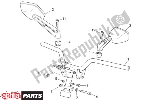 Alle onderdelen voor de Stuur van de Aprilia SR R Factory 556 50 2004 - 2007