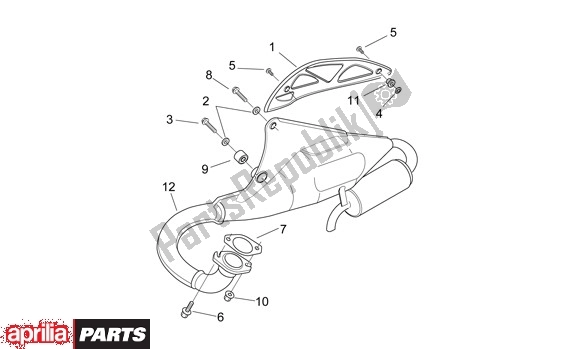 Alle Teile für das Auspuff des Aprilia SR R Factory 556 50 2004 - 2007