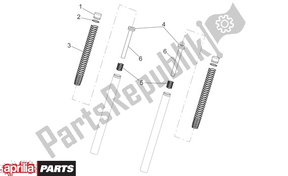 All parts for the Fork Ii of the Aprilia SR R Factory 556 50 2004 - 2007