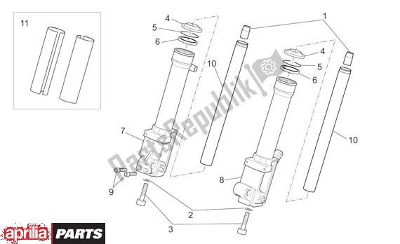 Todas as partes de Vork Iii do Aprilia SR R Factory 556 50 2004 - 2007