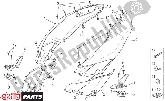 Wszystkie części do Zijbeplating Aprilia SR R Factory 556 50 2004 - 2007