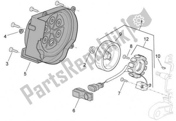 Alle onderdelen voor de Alternateur van de Aprilia SR R Factory IE E Carburatore 63 50 2010 - 2011