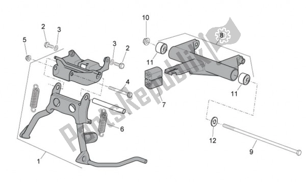 All parts for the B Quille of the Aprilia SR R Factory IE E Carburatore 63 50 2010 - 2011