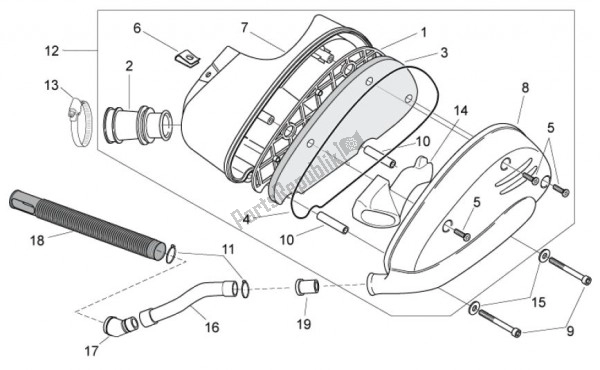 Alle onderdelen voor de Filtre Air van de Aprilia SR R Factory IE E Carburatore 63 50 2010 - 2011