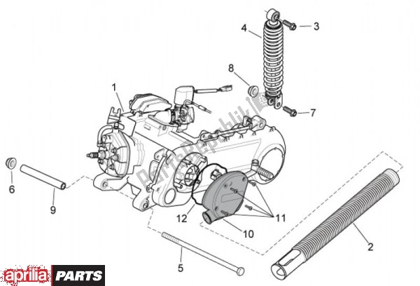 Alle onderdelen voor de Moteur van de Aprilia SR R Factory IE E Carburatore 63 50 2010 - 2011