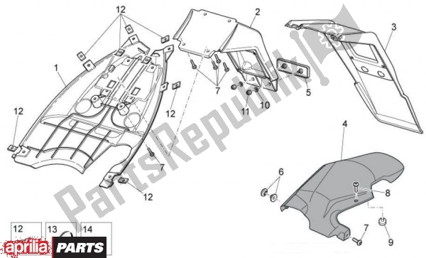 Toutes les pièces pour le Porte Plaque du Aprilia SR R Factory IE E Carburatore 63 50 2010 - 2011