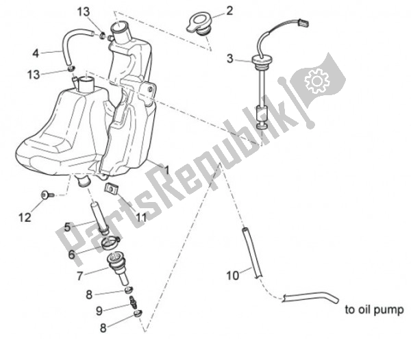 All parts for the R Servoir Huile of the Aprilia SR R Factory IE E Carburatore 63 50 2010 - 2011