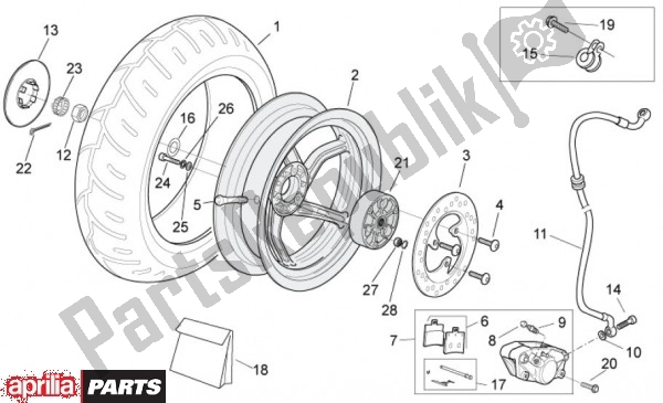 Todas as partes de Roue Arri Re do Aprilia SR R Factory IE E Carburatore 63 50 2010 - 2011