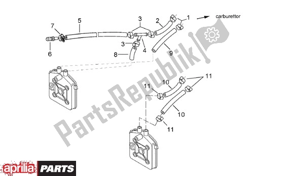 Tutte le parti per il Cilinderkopaansluiting del Aprilia SR Stealth,racing Liquid Cooled 516 WWW 50 1997 - 1999