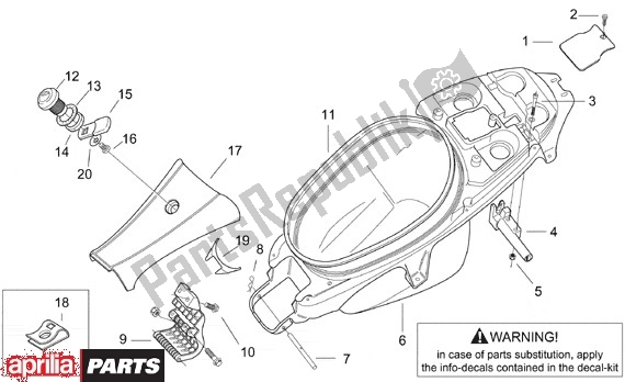 Todas as partes de Helmbak do Aprilia SR Stealth,racing Liquid Cooled 516 WWW 50 1997 - 1999