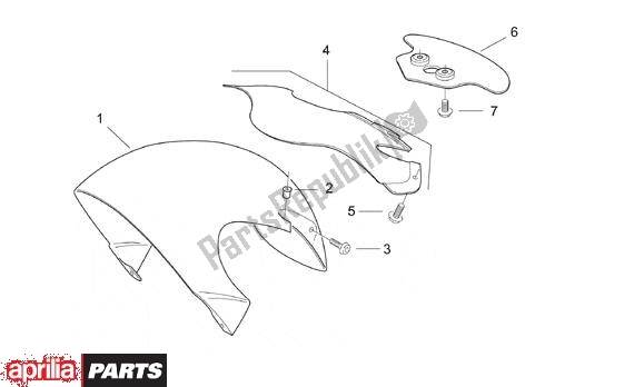 All parts for the Spatbord Wielhuis of the Aprilia SR Stealth,racing Liquid Cooled 516 WWW 50 1997 - 1999