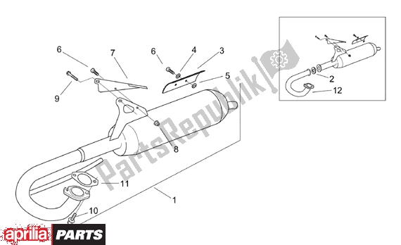 Alle onderdelen voor de Barilotto Exhaust Pipe van de Aprilia SR WWW Aircooled 515 50 1997 - 2001