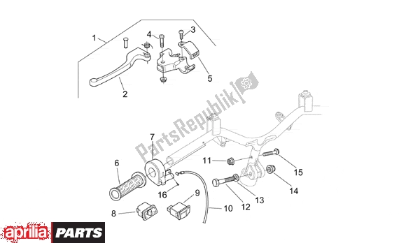 Alle onderdelen voor de Controls I van de Aprilia SR WWW Aircooled 515 50 1997 - 2001