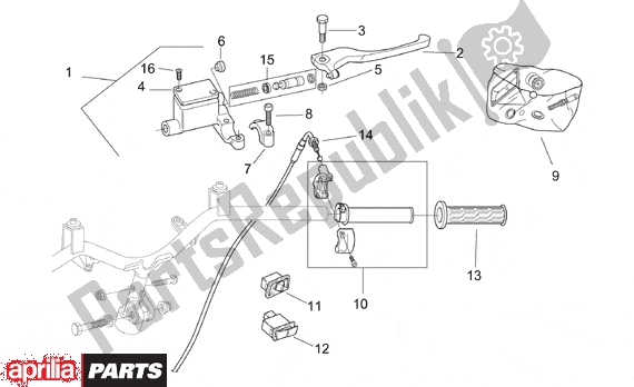 Alle onderdelen voor de Controls Ii van de Aprilia SR WWW Aircooled 515 50 1997 - 2001