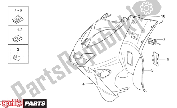 Tutte le parti per il Front Body Iii del Aprilia SR WWW Aircooled 515 50 1997 - 2001