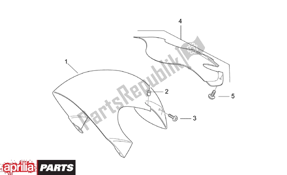 All parts for the Front Body V of the Aprilia SR WWW Aircooled 515 50 1997 - 2001