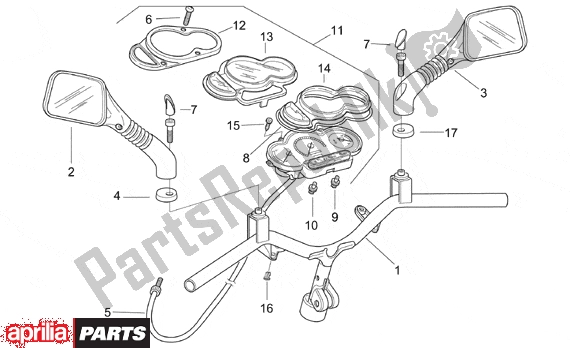 Wszystkie części do Handlebar Dashboard Aprilia SR WWW Aircooled 515 50 1997 - 2001