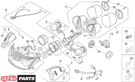 All parts for the Lights of the Aprilia SR WWW Aircooled 515 50 1997 - 2001