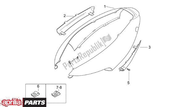 All parts for the Rear Body I of the Aprilia SR WWW Aircooled 515 50 1997 - 2001