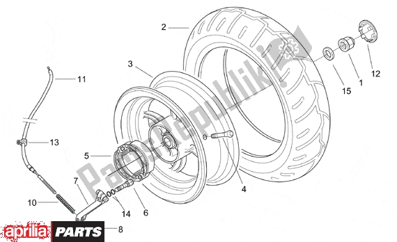 Alle onderdelen voor de Rear Wheel Drum Brake van de Aprilia SR WWW Aircooled 515 50 1997 - 2001