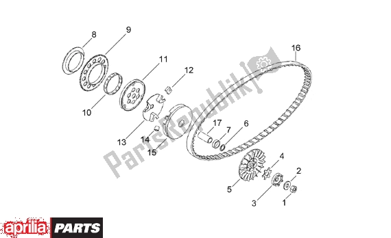 All parts for the Variator of the Aprilia SR WWW Aircooled 515 50 1997 - 2001