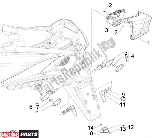 All parts for the Taillight of the Aprilia SRV 82 850 2012