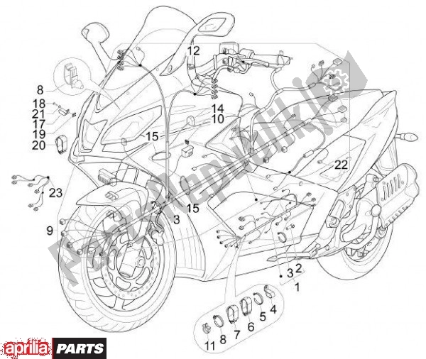 All parts for the Wiring of the Aprilia SRV 82 850 2012