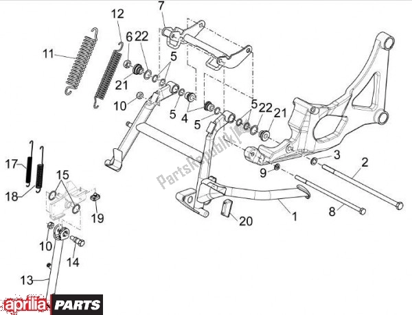 All parts for the Central Stand of the Aprilia SRV 82 850 2012
