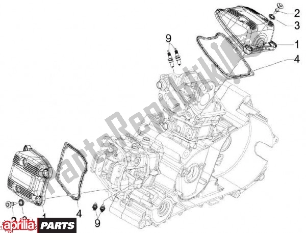 All parts for the Cilinderkopdeksel of the Aprilia SRV 82 850 2012