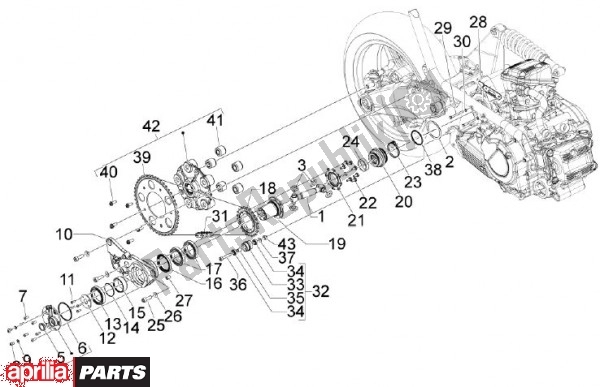 All parts for the Complete Aandrijving of the Aprilia SRV 82 850 2012