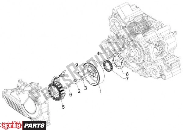 Todas as partes de Alternador do Aprilia SRV 82 850 2012