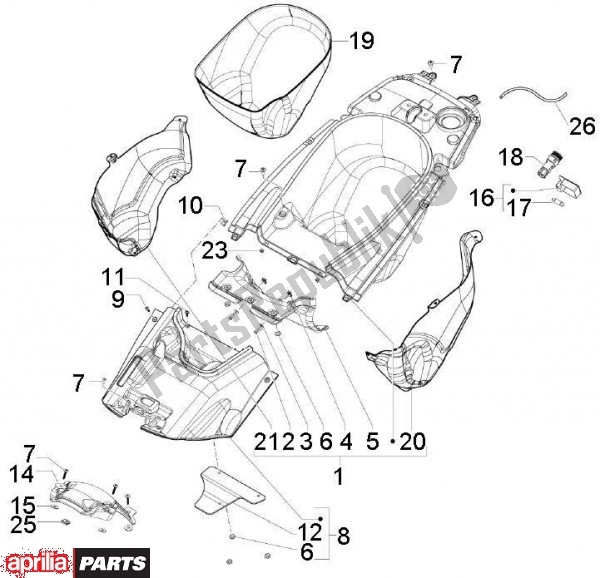 All parts for the Helmruimte of the Aprilia SRV 82 850 2012