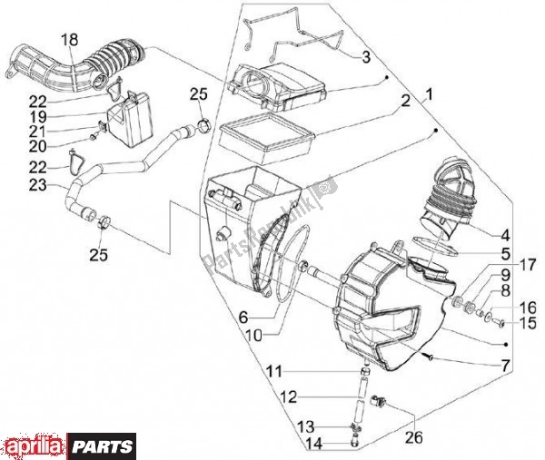All parts for the Air Cleaner of the Aprilia SRV 82 850 2012