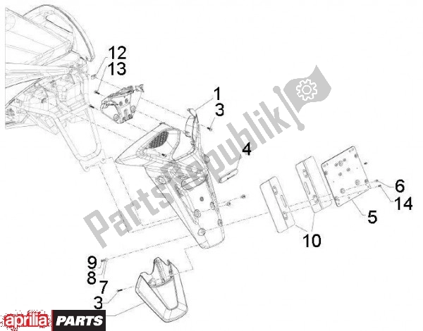 Todas las partes para Titular De Matrícula de Aprilia SRV 82 850 2012