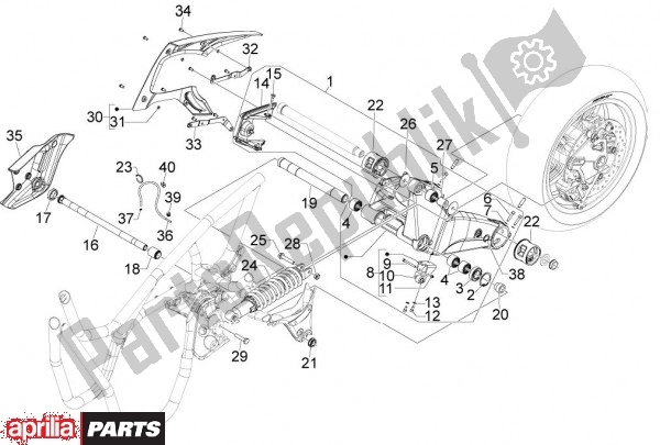 Alle Teile für das Schokdemper Achteraan des Aprilia SRV 82 850 2012