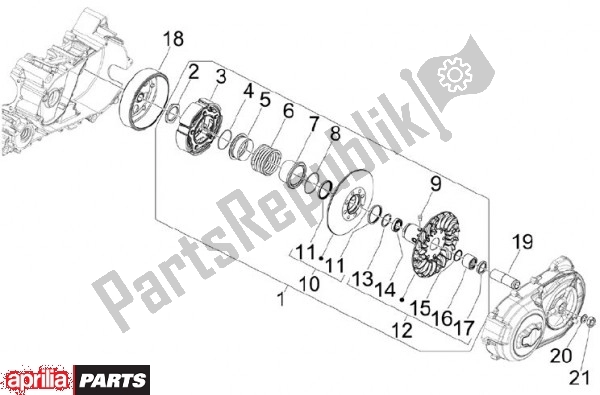 All parts for the Secundaire Poelie of the Aprilia SRV 82 850 2012