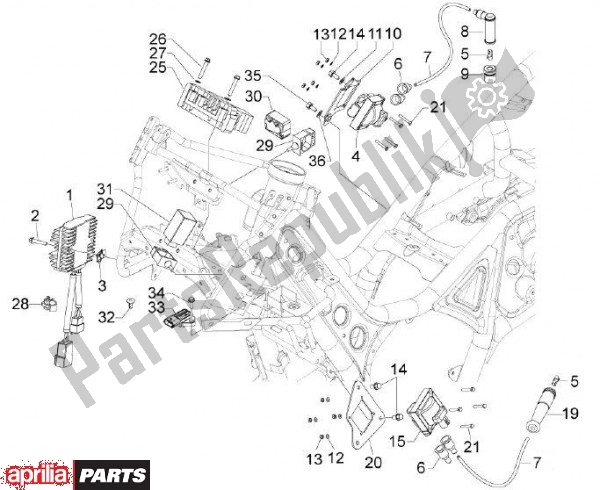 All parts for the Voltage Regulator of the Aprilia SRV 82 850 2012