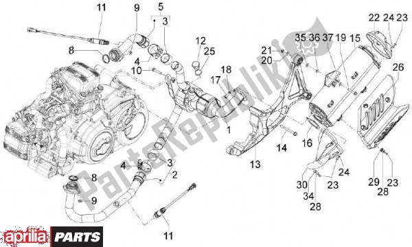 All parts for the Exhaust of the Aprilia SRV 82 850 2012