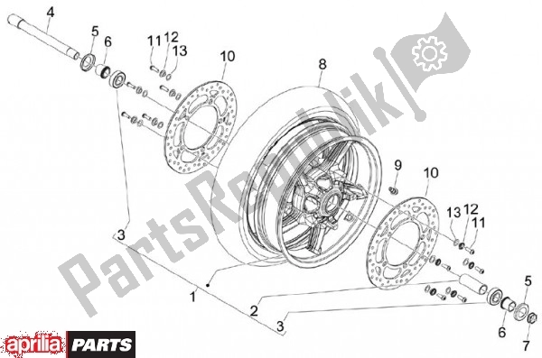 All parts for the Front Wheel of the Aprilia SRV 82 850 2012